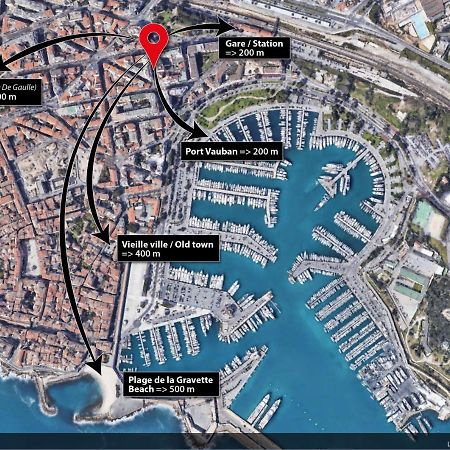 3P Central Refait A Neuf - Parking L430Cm X W275Cm Antibes Kültér fotó
