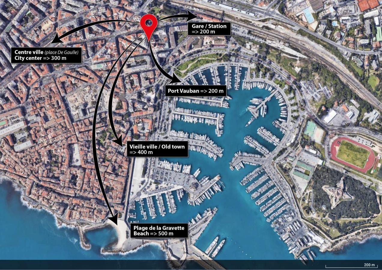 3P Central Refait A Neuf - Parking L430Cm X W275Cm Antibes Kültér fotó